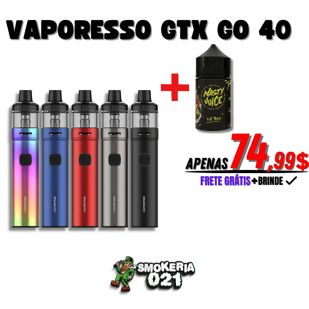 VAPORESSO GTX GO 40 + ESSÊNCIA DE BRINDE