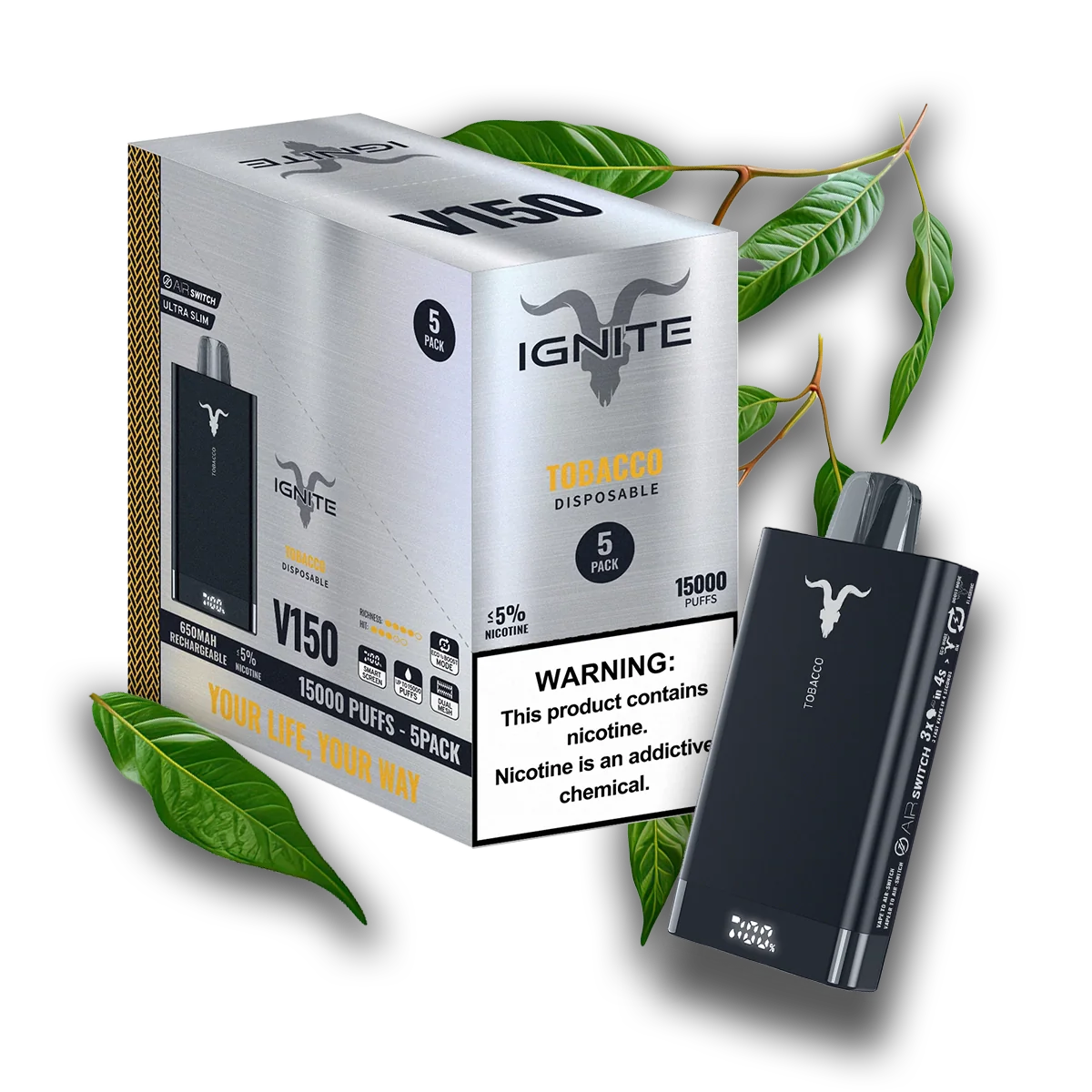 CAIXA COM 5 UNIDADES - IGNITE 15 MIL PUFFS! 🔥
